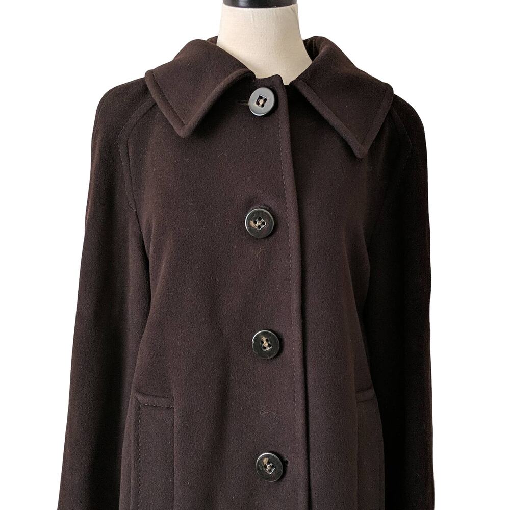 Saint‎ Jacques Angora Lambswool Brown Jacket Midi Coat Heavy Warm Womens 40 10